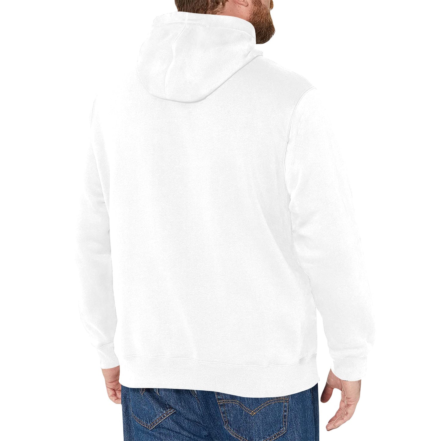 SWEET BUT Men's Fleece Hoodie w/ White Lining Hood (Model H55)